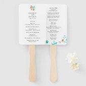 Coastal Wedding Ceremony Program Beach Tropical Fächer (Vorne und Hinten)