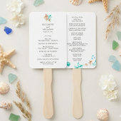 Coastal Wedding Ceremony Program Beach Tropical Fächer