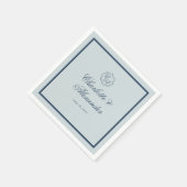 Coastal Wedding Dusty Blue Classic Napkin Serviette (Ecke)