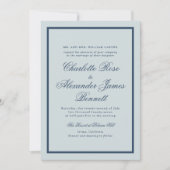 Coastal Wedding Dusty Blue Classic Script Einladung (Vorderseite)