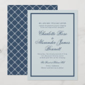 Coastal Wedding Dusty Blue Classic Script Einladung (Vorne/Hinten)