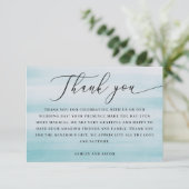 Coastal Wedding | Elegant Script Nautical Blue Dankeskarte (Stehend Vorderseite)