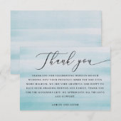 Coastal Wedding | Elegant Script Nautical Blue Dankeskarte (Vorne/Hinten)
