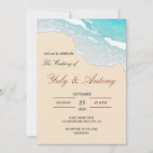 coastal wedding Invitation beach decor Einladung (Vorderseite)