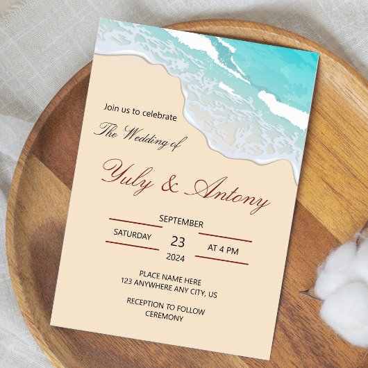 coastal wedding Invitation beach decor Einladung