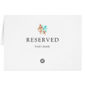Coastal Wedding Seashells Reserved Bride's Family (Rückseite Horizontal)