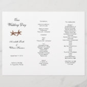 Coastal Wedding Tri-Fold Starfish Couple Programm (Vorderseite)