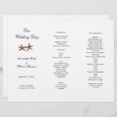 Coastal Wedding Tri-Fold Starfish Couple Programm (Vorne/Hinten)
