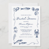 Coastal Whimsical Beach Brautparty Einladung (Vorderseite)