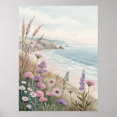 Coastal Wildflower Beach Poster (Vorne)