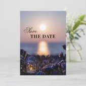 Coastal Winter Wedding Save the Date Card (Stehend Vorderseite)