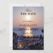Coastal Winter Wedding Save the Date Card (Rückseite)
