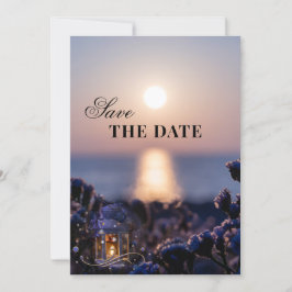 Coastal Winter Wedding Save the Date Card