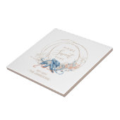 Coastal Zuhause Blue Aquarell Octopus individuelle Fliese (Seite)