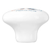 Coastal Zuhause Blue Aquarell Octopus individuelle Keramikknauf (Seitenansicht)