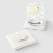 Coastal Zuhause Blue Aquarell Octopus individuelle Steinuntersetzer (Seitenansicht)