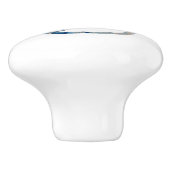 Coastal Zuhause Blue Braune Aquarellfarbe Nr. 8 Keramikknauf (Seitenansicht)