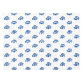 Coastblue white pattern Moderner Sommerspass Tischdecke (Vorderseite (Horizontal))
