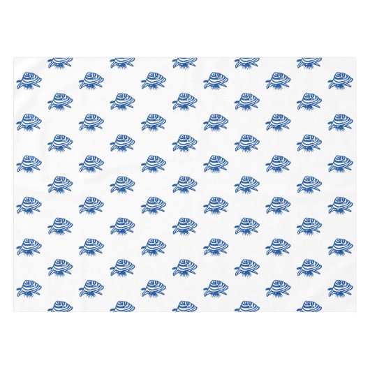 Coastblue white pattern Moderner Sommerspass Tischdecke (Vorderseite (Horizontal))