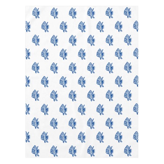 Coastblue white pattern Moderner Sommerspass Tischdecke (Vorderseite)