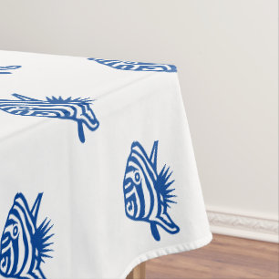Coastblue white pattern Moderner Sommerspass Tischdecke