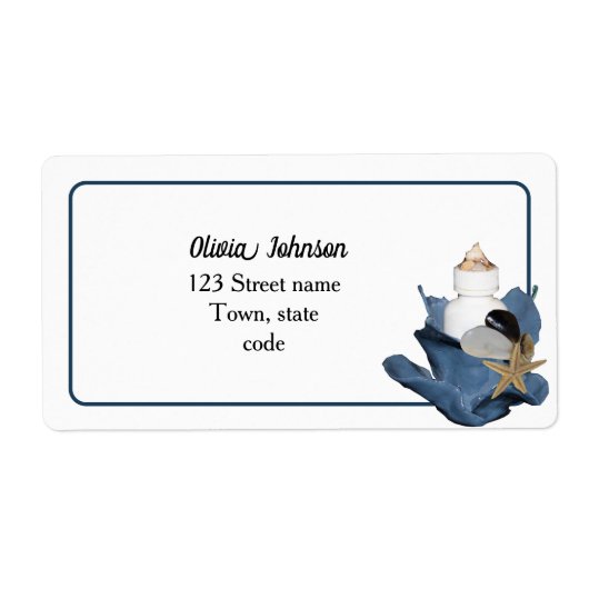 Coastell Seashell Beach Blue Iris elegant modern (Vorne)