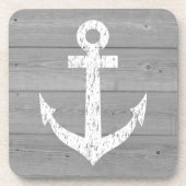 Coaster aus Holz mit Anker Untersetzer (Vorderseite)