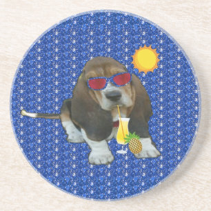 Coaster Baby Basset Hound Sommerzeit Getränkeuntersetzer