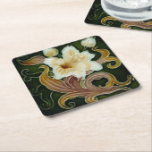 coaster cardboard art nouveau rechteckiger pappuntersetzer (angewinkelt)