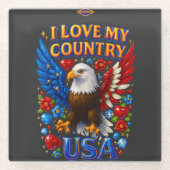 Coaster Design: I Love My Country - USA Glasuntersetzer (Vorderseite)