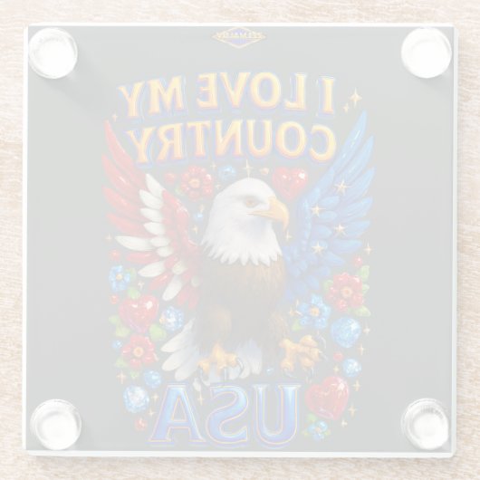 Coaster Design: I Love My Country - USA Glasuntersetzer (Rückseite)