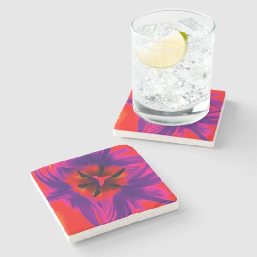 Coaster, floral design, tulip steinuntersetzer (Seitenansicht)