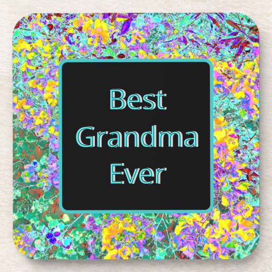 Coaster for Grandmother - "Best Grandma Ever" Getränkeuntersetzer (Vorderseite)