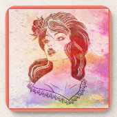 Coaster für weibliche Getränke Getränkeuntersetzer (Vorderseite)