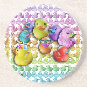 Coaster - GUMMI-ENTE - ENTEN POP-ART Sandstein Untersetzer
