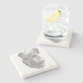 Coaster – Minimalist Pup Graphic Steinuntersetzer (Seitenansicht)