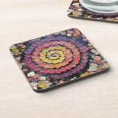 coaster set autumn leaves spiral nature landart getränkeuntersetzer (Linke Seite)