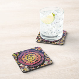 coaster set autumn leaves spiral nature landart getränkeuntersetzer
