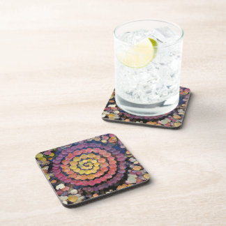 coaster set autumn leaves spiral nature landart getränkeuntersetzer
