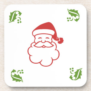 Coaster-Set - Santa und Stechpalme Getränkeuntersetzer