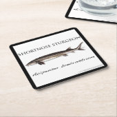 COASTER - STURGEON FISH SHORTNOSE - acigifts@yahoo Rechteckiger Pappuntersetzer (angewinkelt)