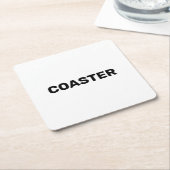 Coaster that says coaster rechteckiger pappuntersetzer (angewinkelt)