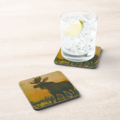 Coaster Wildlife Moose Sunset Swamp Donkey Marsh Getränkeuntersetzer (Rechte Seite)