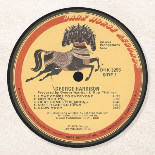 Coasters - George Harrison Runder Pappuntersetzer (Vorderseite)