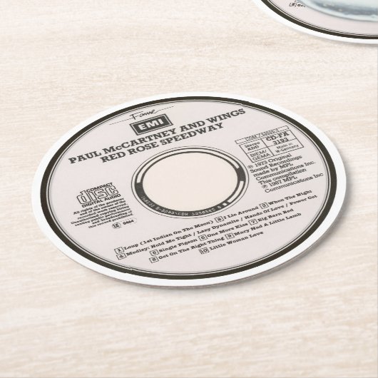 Coasters - Red Rose Runder Pappuntersetzer (Angewinkelt)