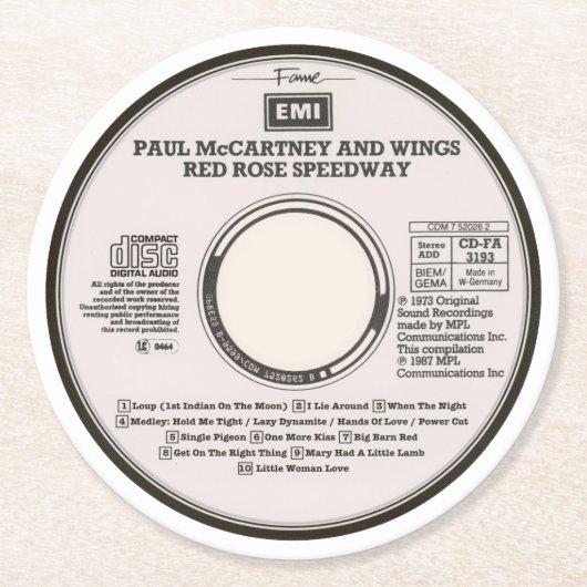 Coasters - Red Rose Runder Pappuntersetzer (Vorderseite)