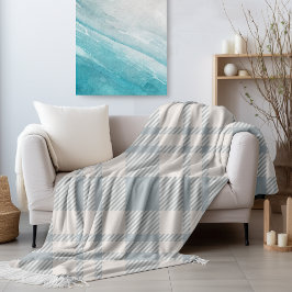 CoastFall Cosy Ocean Blue Kariert Fleecedecke