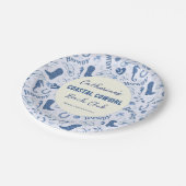 Coastgirl Bach Club Fun Muster Pappteller (Schrägansicht)