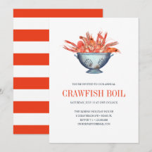 Coastic Chic Red CRAWFISH Seafood Boil Party