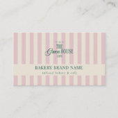 Coastina Pink Stripes Bakery Loyalty Punch Visitenkarte (Vorderseite)